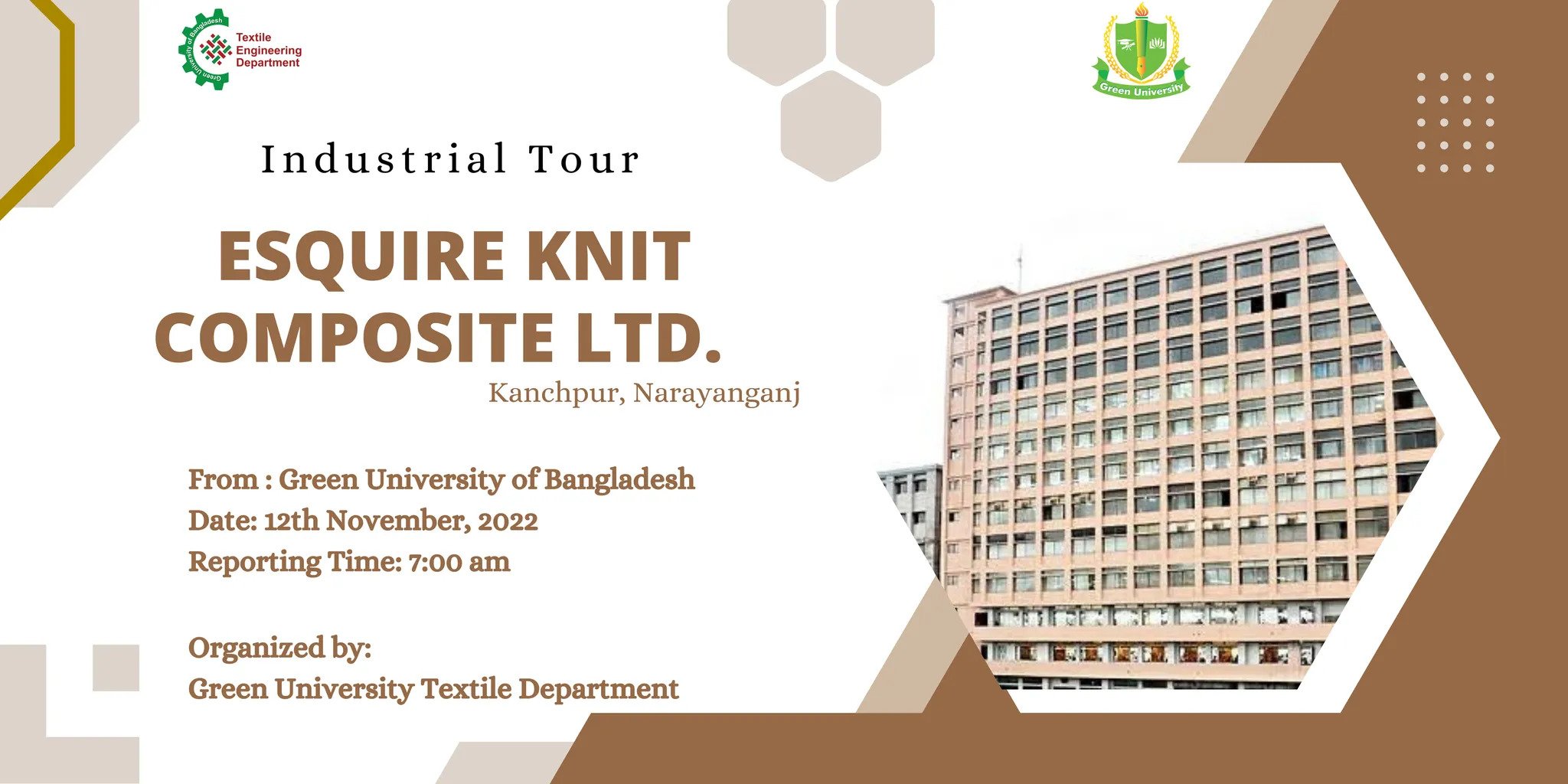 Successful completion of Industrial Visit at Esquire Knit Composite Ltd. by The Department of Textile Engineering